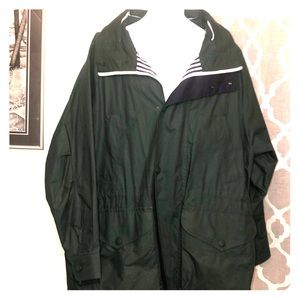 NAUTICA men’s long jacket, green, Large, Exc Cond!